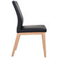 OAKLEY LEATHER DINING CHAIR BLACK - MyChocolateWood