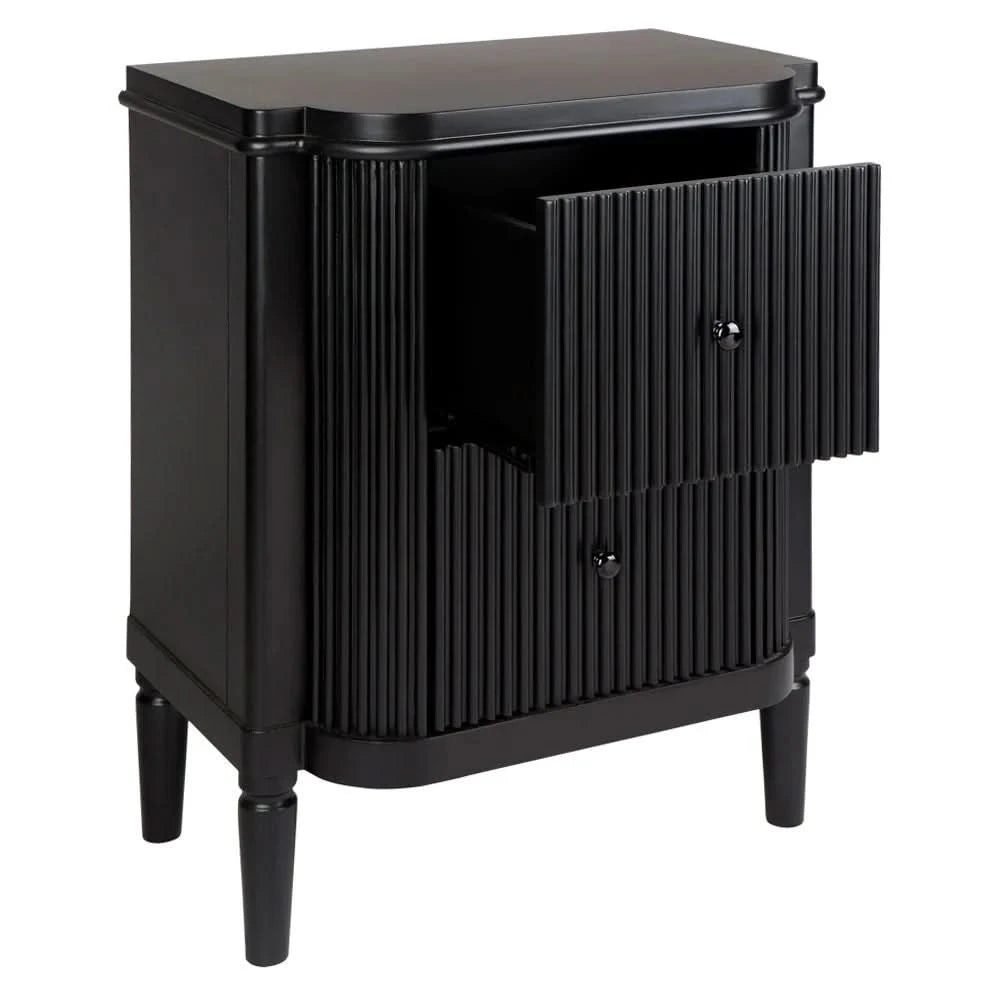 DIANNA 2-DRAWER  BEDSIDE TABLE SIDE TABLE LAMP TABLE /ACCENT TABLE ART DECO STYLE -  BLACK - MyChocolateWood