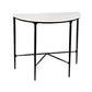 SOREN MARBLE DEMILUNE TABLE/ACCENT TABLE - BLACK FRAME 90CM - MyChocolateWood