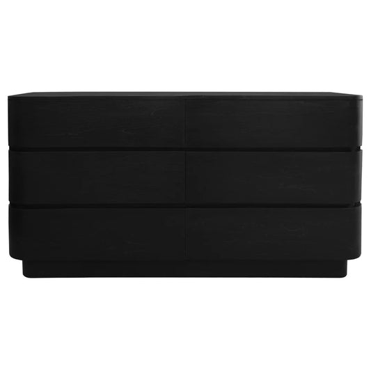 GATSBY SOLID MINDI TIMBER  6-DRAWER DRESSER/CHEST OF 6 DRAWERS BLACK - MyChocolateWood