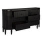 DIANNA MARBLE ART DECO 6 DRAWER CHEST OF DRAWERS ACCENT CHEST BLACK - MyChocolateWood