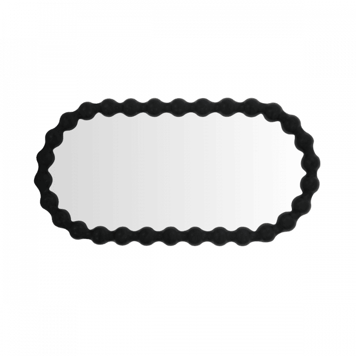 CAROLYN OVAL MIRROR BLACK MINDI WOOD FRAME - MyChocolateWood