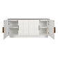 HAMPSHIRE BLACK MARBLE/ WHITE OAK 4-DOOR BUFFET/SIDEBOARD - MyChocolateWood