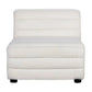 Meredith Boucle Occasional Chair in White - Chocolate Wood