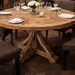 GIBRALTAR HAMPTON STYLE ROUND DINING TABLE NATURAL PARQUETRY TOP/NATURAL BASE 140CM DIA - MyChocolateWood