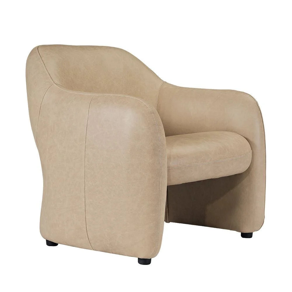 ANDERS TOP GRAIN COW LEATHER ARMCHAIR CAPPUCINO CREAM - MyChocolateWood