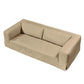 INIGO 3-SEATER LEATHER SLIP COVER SOFA TOP GRAIN COW LEATHER CAPPUCCINO CREAM - MyChocolateWood