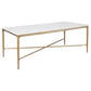 SOREN MARBLE RECTANGULAR COFFEE TABLE - BRASS FRAME 120CM - MyChocolateWood