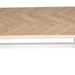 MIRAN PARQUETRY TOP COFFEE TABLE WHITEWASH OAK TOP/WHITE PAINTED BASE 130CM