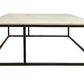 VINTRY COFFEE TABLE - WHITE MARBLE TOP ON BLACK BASE