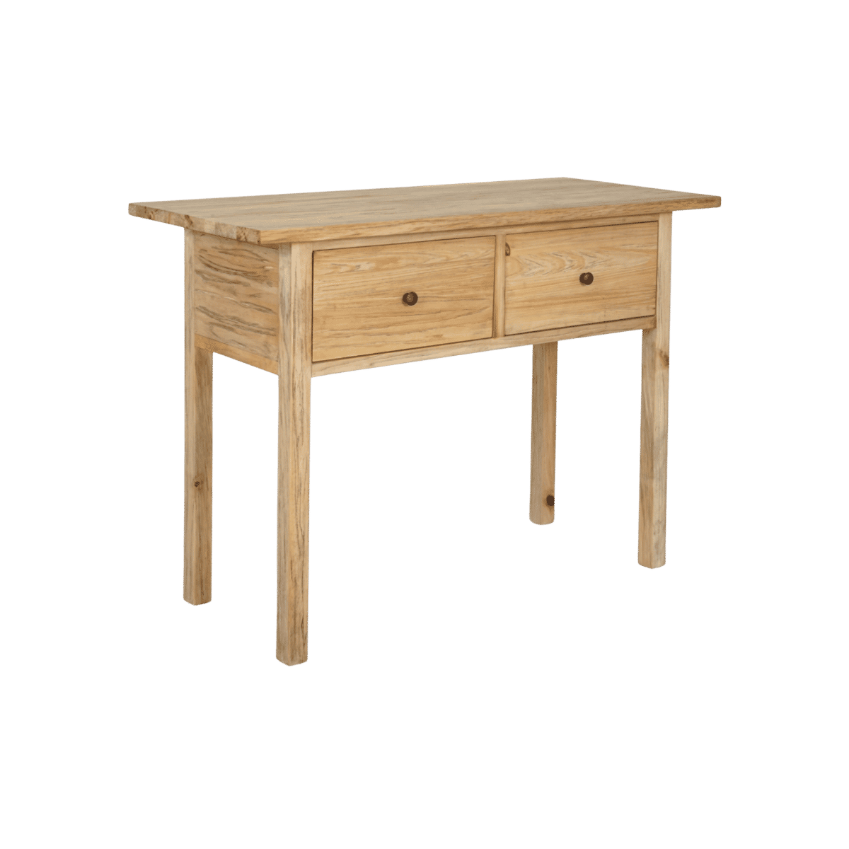 Joelle 2-Drawer Console Table in Distressed Rustic - Chocolate Wood