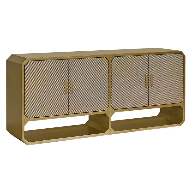 DELGARDO 4-DOOR BUFFET/SIDEBOARD BRUSHED ANTIQUE GOLD - MyChocolateWood