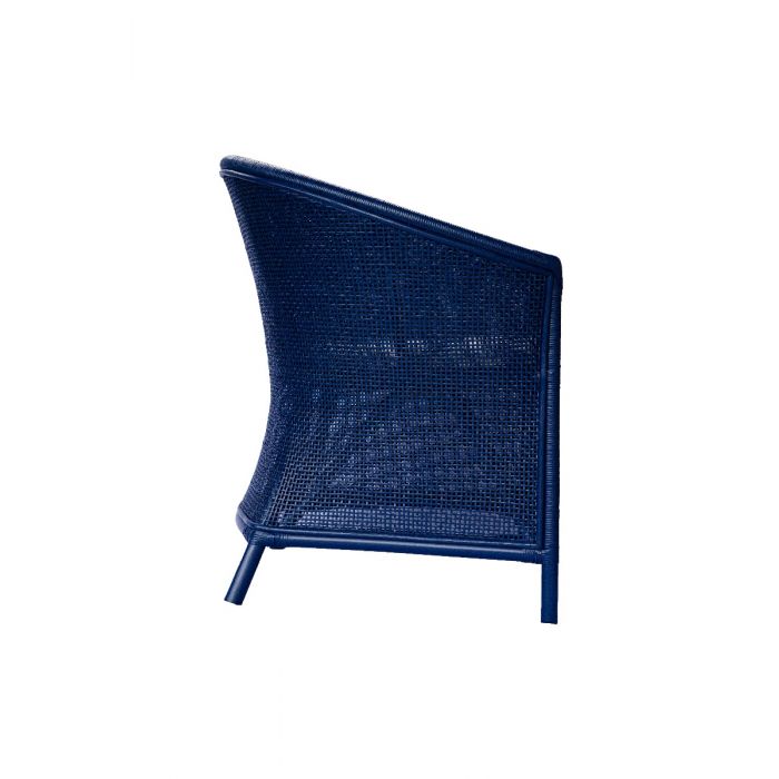 SHERIDAN RATTAN ARMCHAIR ACCENT CHAIR/ LOUNGE CHAIR DEEP BLUE - MyChocolateWood