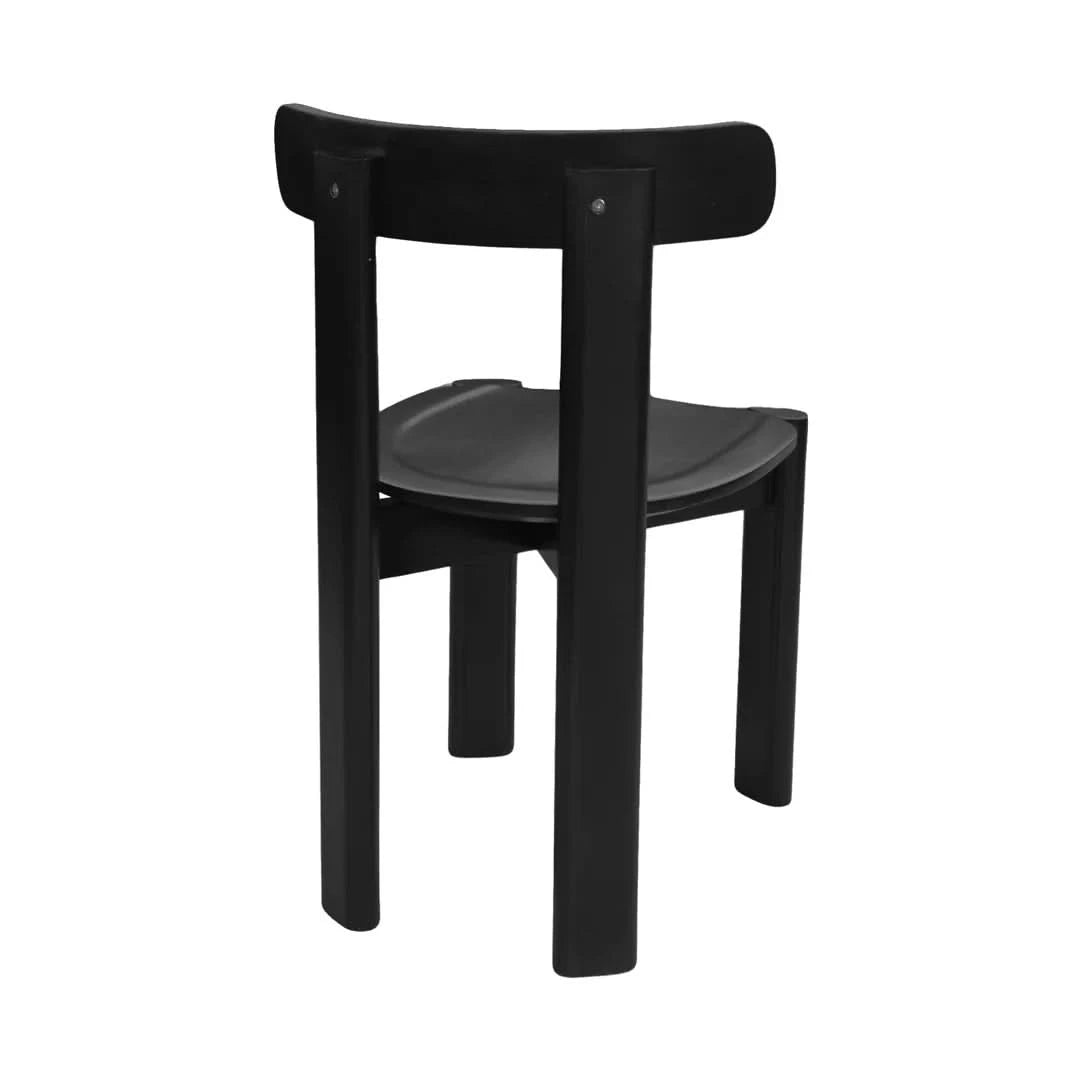 DELPHINE SOLID MAHOGANY TIMBER DINING CHAIR BLACK - MyChocolateWood