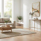 SOREN MARBLE DEMILUNE TABLE/ACCENT TABLE - BRASS FRAME 90CM - MyChocolateWood