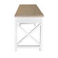 CHRISTA HAMPTON SOLID ACACIA 2-DOOR DESK  LIGHT OAK TOP/WHITE BASE - MyChocolateWood