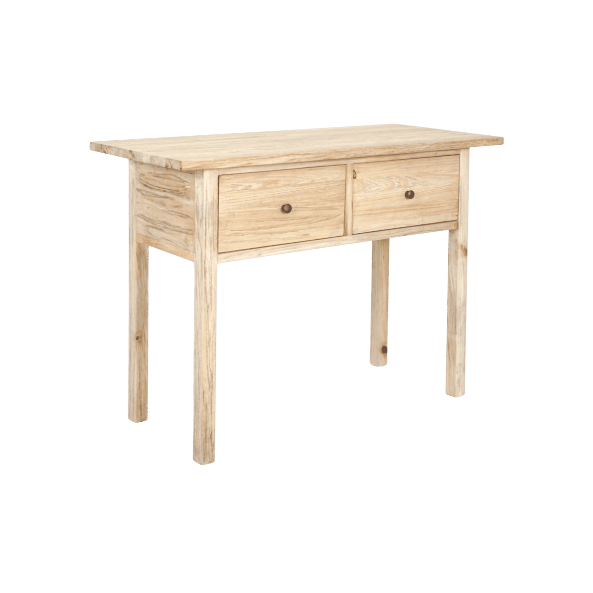 JOELLE 2-DRAWER CONSOLE TABLE/HALL TABLE DISTRESSED NATURAL - MyChocolateWood