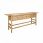 Joelle 3-Drawer Console Table in Distressed Rustic - Chocolate Wood