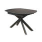 DORIT SWIVEL EXTENSION CERAMIC GLASS DINING TABLE DARK GREY W:120/180CM - MyChocolateWood