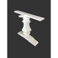 Kensit Hamptons Recycled Elm Parquetry Dining Table with White Legs - Chocolate Wood