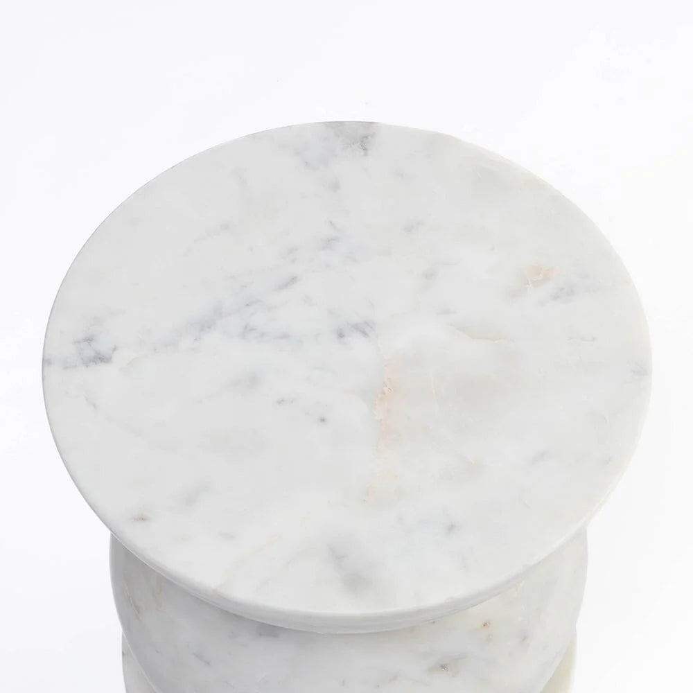 CORNELIUS  SOLID MARBLE TABLE/SIDE TABLE/LAMP TABLE/ACCENT TABLE - MyChocolateWood