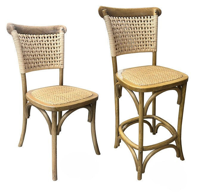 EIFFEL ELM WOOD DINING CHAIR IN ANTIQUE NATURAL  COLOUR - MyChocolateWood