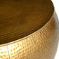 EMORI BRASS LOOK HAMMERED COFFEE TABLE - MyChocolateWood