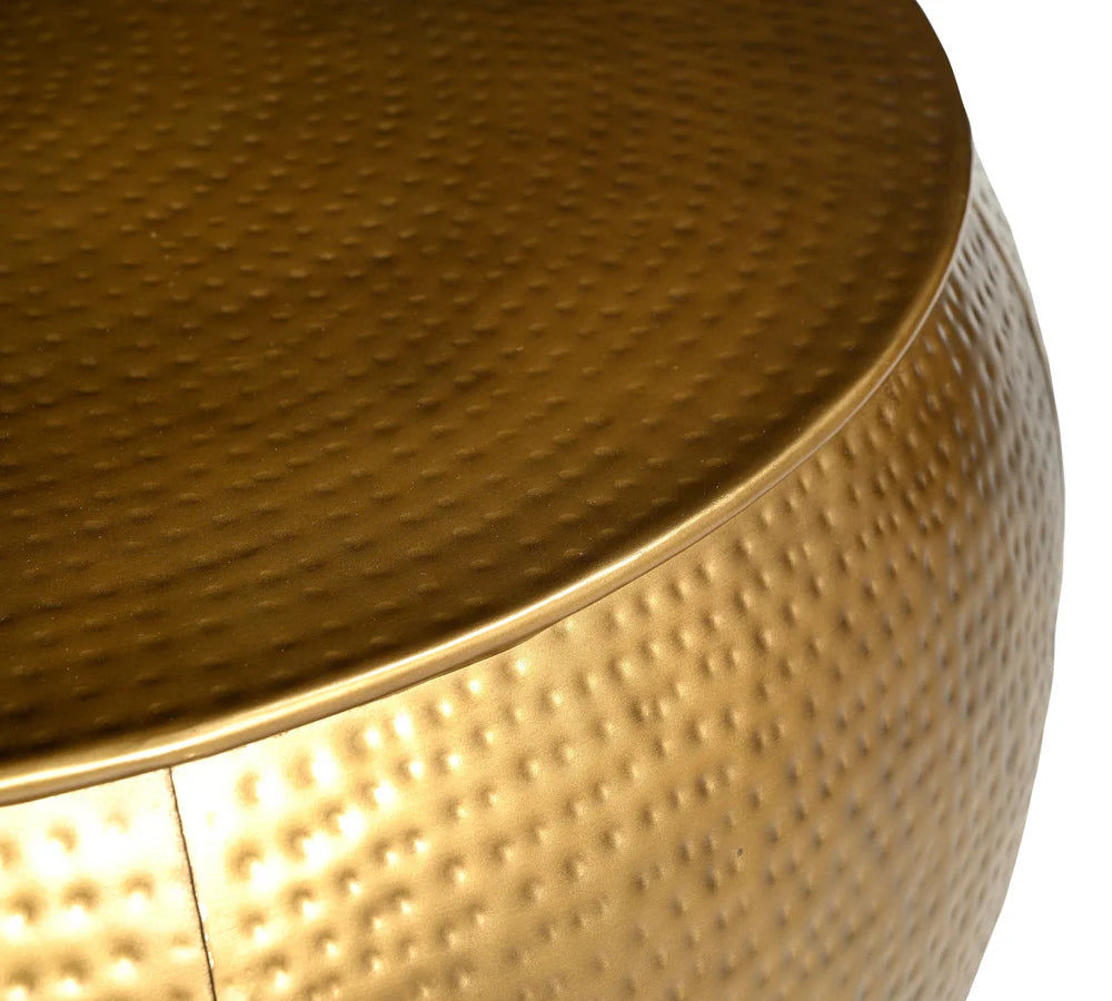 EMORI BRASS LOOK HAMMERED COFFEE TABLE - MyChocolateWood
