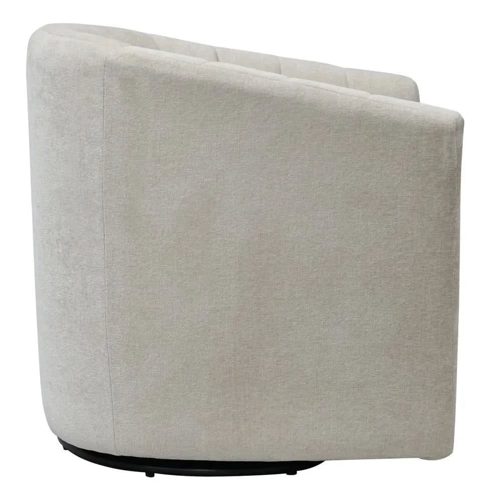 WINTHROP SWIVEL ARMCHAIR CHAIR/OCCASIONAL FAWN CHENILLE - MyChocolateWood