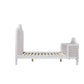 CLARENCE VINTAGE HAND CARVED OAK KING BED LIGHTLY DISTRESSED WHITE - MyChocolateWood