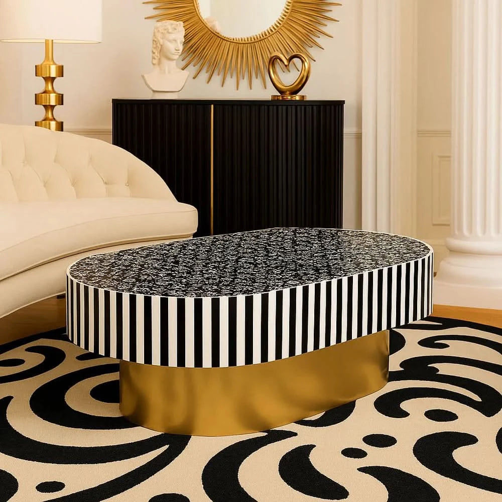 OPHELIA MOTHER OF PEARL HAND INLAY COFFEE TABLE - MyChocolateWood