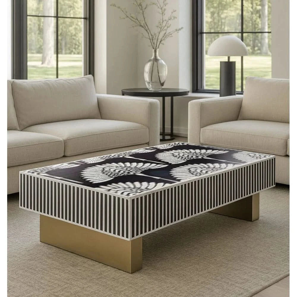 THE CRISANTH MOTHER OF PEARL HAND INLAY COFFEE TABLE - MyChocolateWood