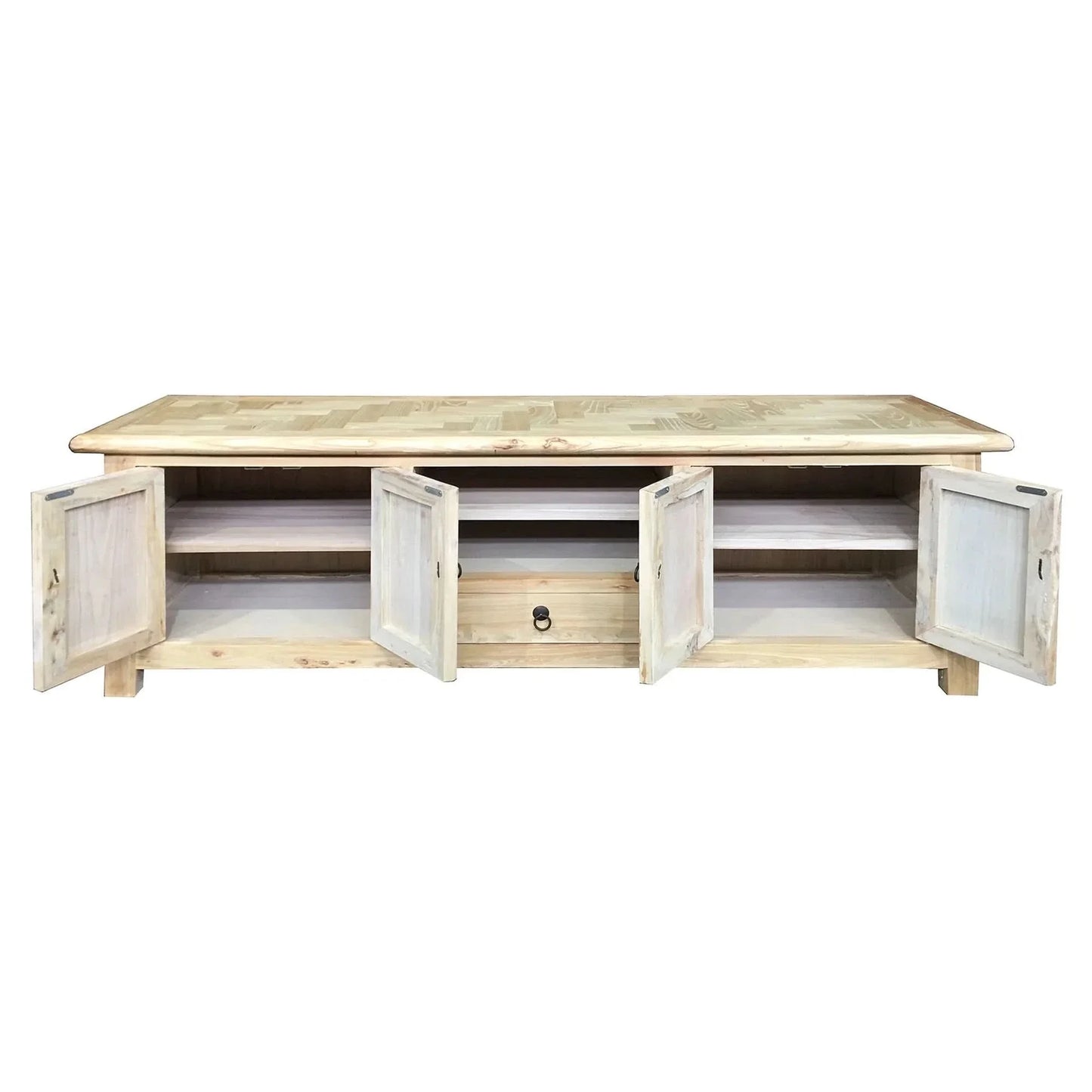 Gibraltar Recycled Elm TV Unit 140cm - Chocolate Wood