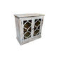 REINA GREYWASHED RECYCLED TIMBER/GLASS PANELS 2-DOOR CABINET CUPBOARD - MyChocolateWood