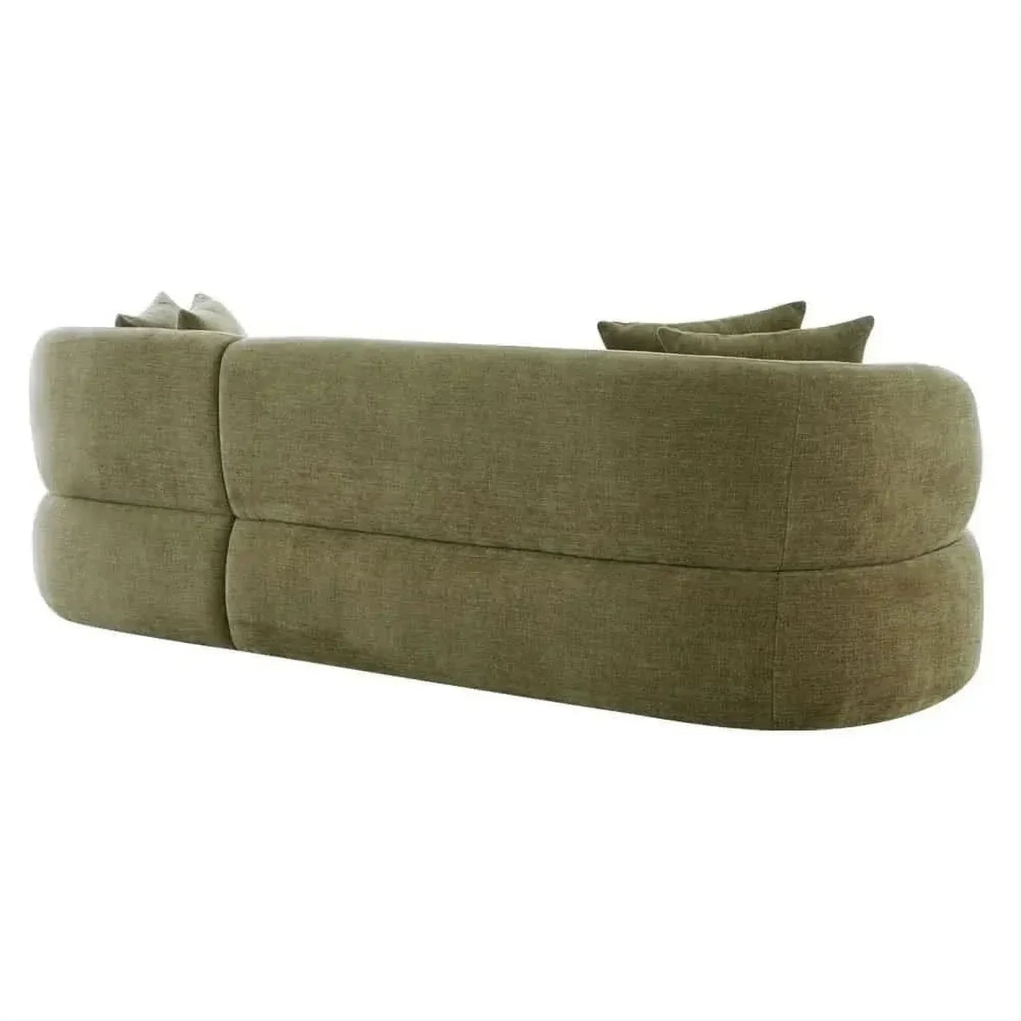 Beecham Modular 3-Seater Corner Sofa with Right Hand Facing Chaise in Sage - Chocolate Wood