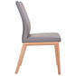 OAKLEY LEATHER DINING CHAIR MID-GRAY/NATURAL - MyChocolateWood