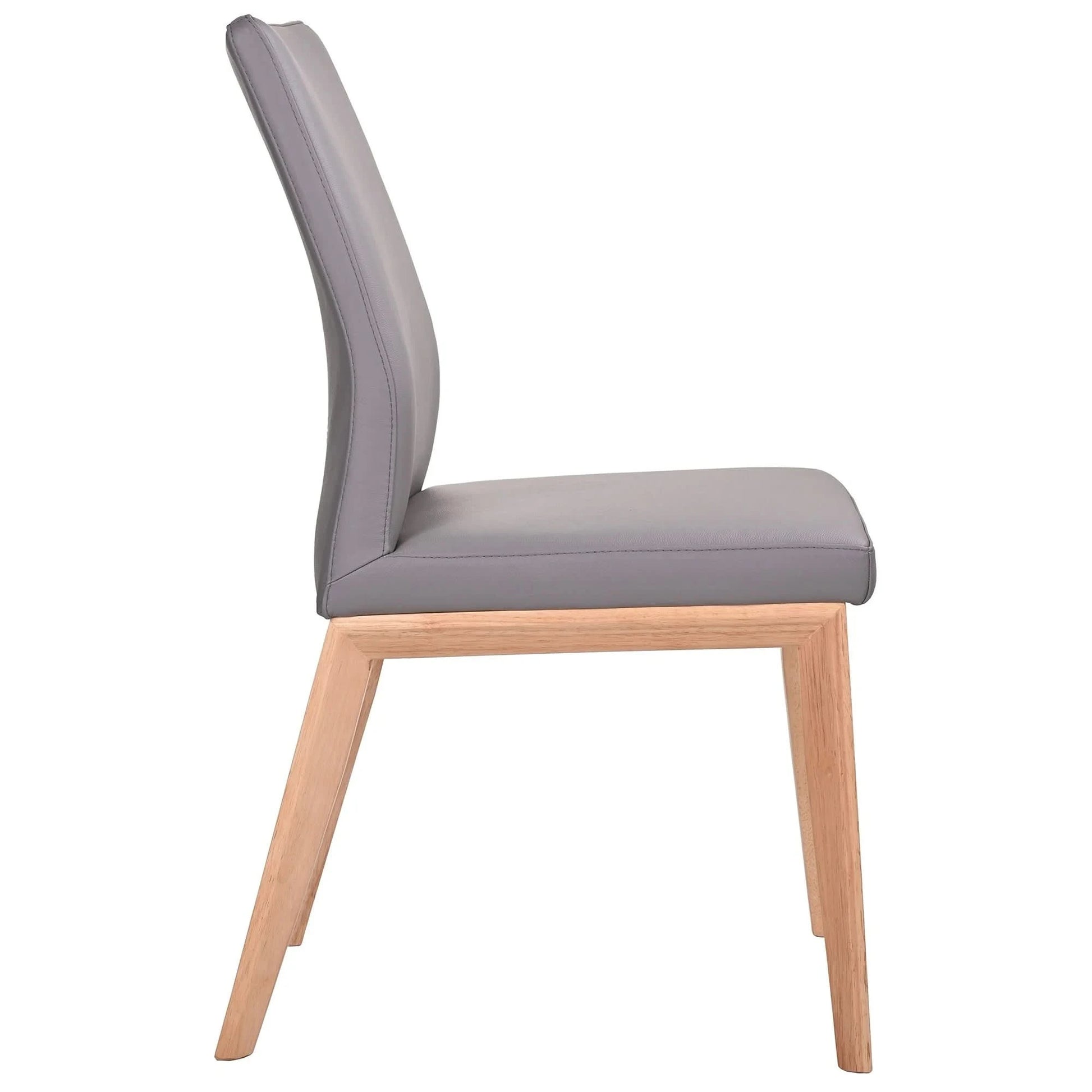 OAKLEY LEATHER DINING CHAIR MID-GRAY/NATURAL - MyChocolateWood