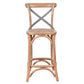 MALMO CROSS BACK OAK BAR STOOL WITH GREY METAL STRAPS - MyChocolateWood