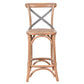 Malmo Cross Back Bar Stool with Grey Metal Straps - Chocolate Wood