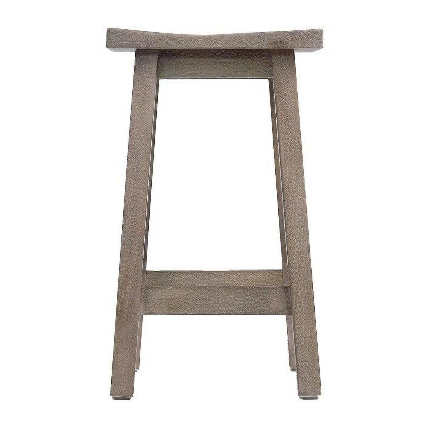 Papaya Solid Mango Wood Kitchen Stool in Grey Wash - Chocolate Wood