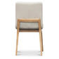 Hardin Leather Dining Chair in Frost - Chocolate Wood