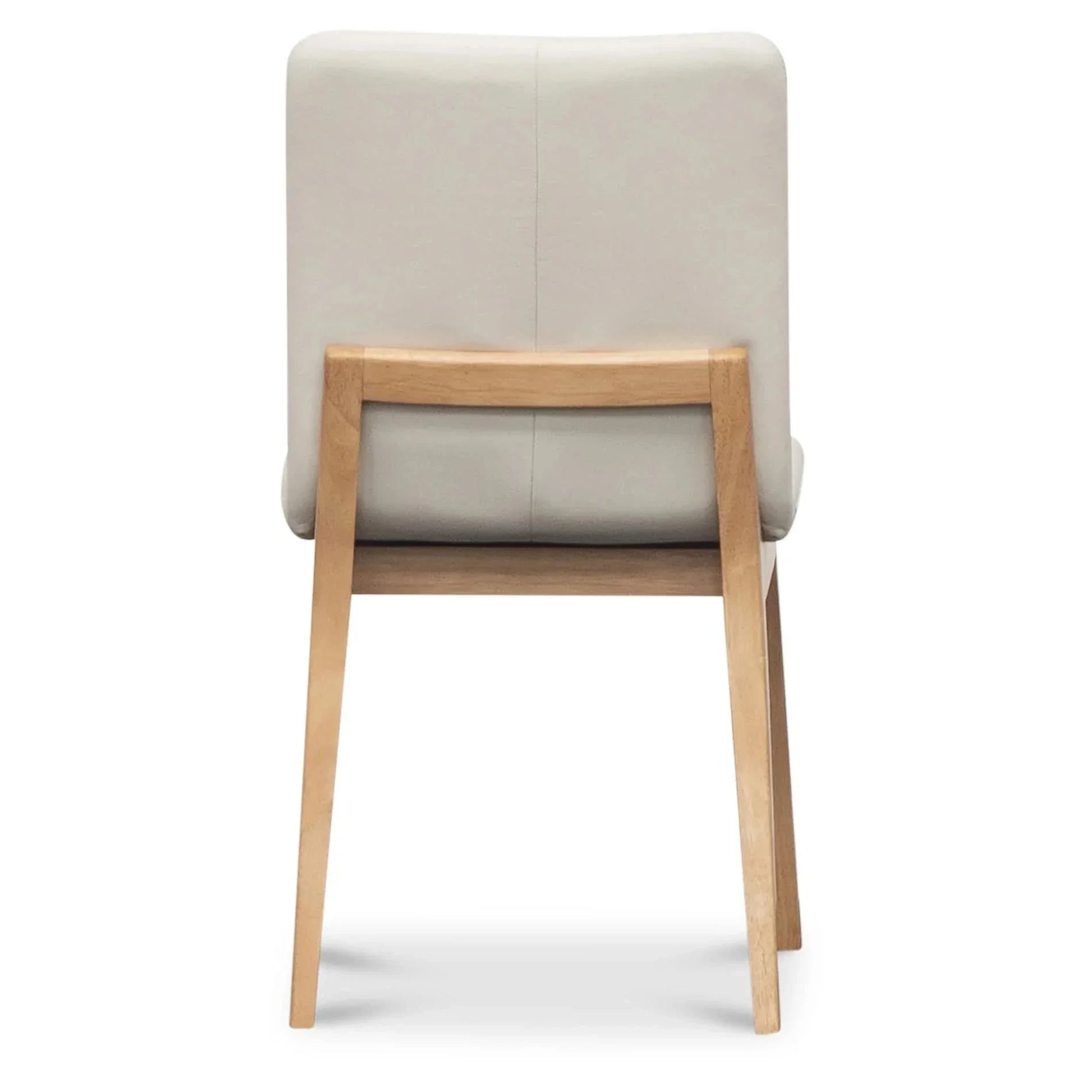 Hardin Leather Dining Chair in Frost - Chocolate Wood