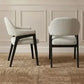IRVINE FABRIC DINING CHAIR BLACK FRAME/ IVORY UPHOLSTERY - MyChocolateWood