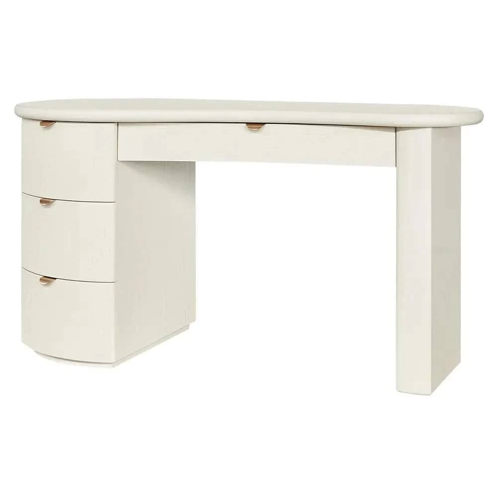 DELMAR  ASHWOOD VENEER 4-DRAWER HOME OFFICE DESK/ STUDENT DESK BONE IVORY - MyChocolateWood