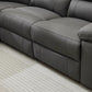 LANCY PREMIUM LEATHER 3 SEATER RECLINER SOFA + 2-SINGLE MANUAL RECLINER  ARMCHAIRS BLACK - MyChocolateWood