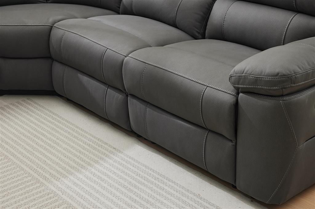 LANCY PREMIUM LEATHER 3 SEATER RECLINER SOFA + 2-SINGLE MANUAL RECLINER  ARMCHAIRS BLACK - MyChocolateWood
