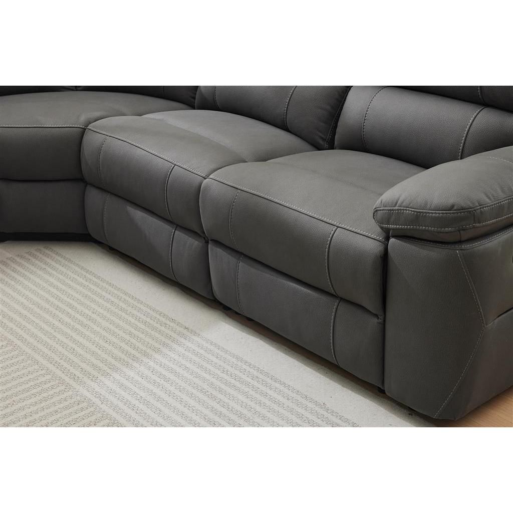 Vernon Rhino Fabric Corner Modular in Jet reclined