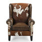 ABE HAND MADE COWHIDE & GENUINE LEATHER ARMCHAIR - MyChocolateWood