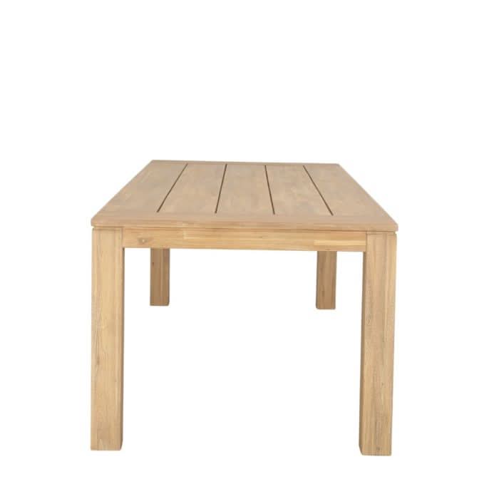 CLARIEL MAHOGANY WOOD OUTDOORS DINING TABLE VINTAGE LIGHT TEAK FINISH 240CM - MyChocolateWood