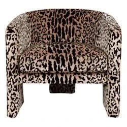 GRETCHEN LEOPARD CHENILLE ARMCHAIR - MyChocolateWood